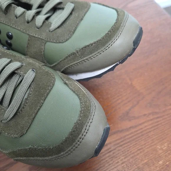 Coach Leather Olive Green Studded Sneakers Moonlight Olive womens size 8.5 EUC - Picture 5 of 14